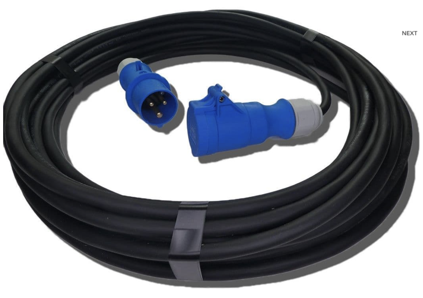 2x 25m 16 amp electrical hook-up heavy duty extension lead