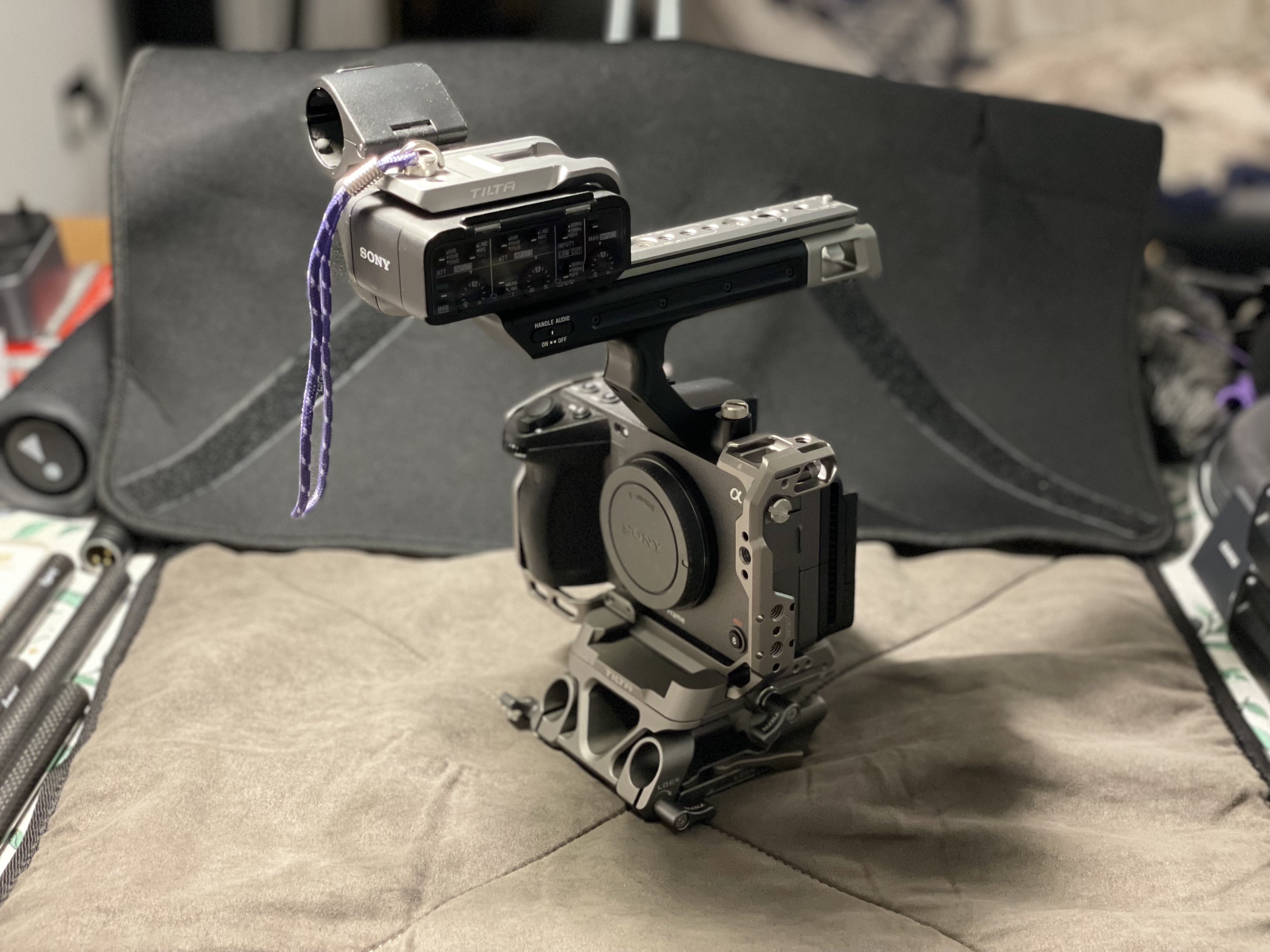 Sony fx3 body + monitor + audio top handle + boom mic + ef adapter with nd +