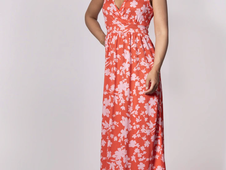 Lyserød og rosa lang kjole fra anna field, str. s