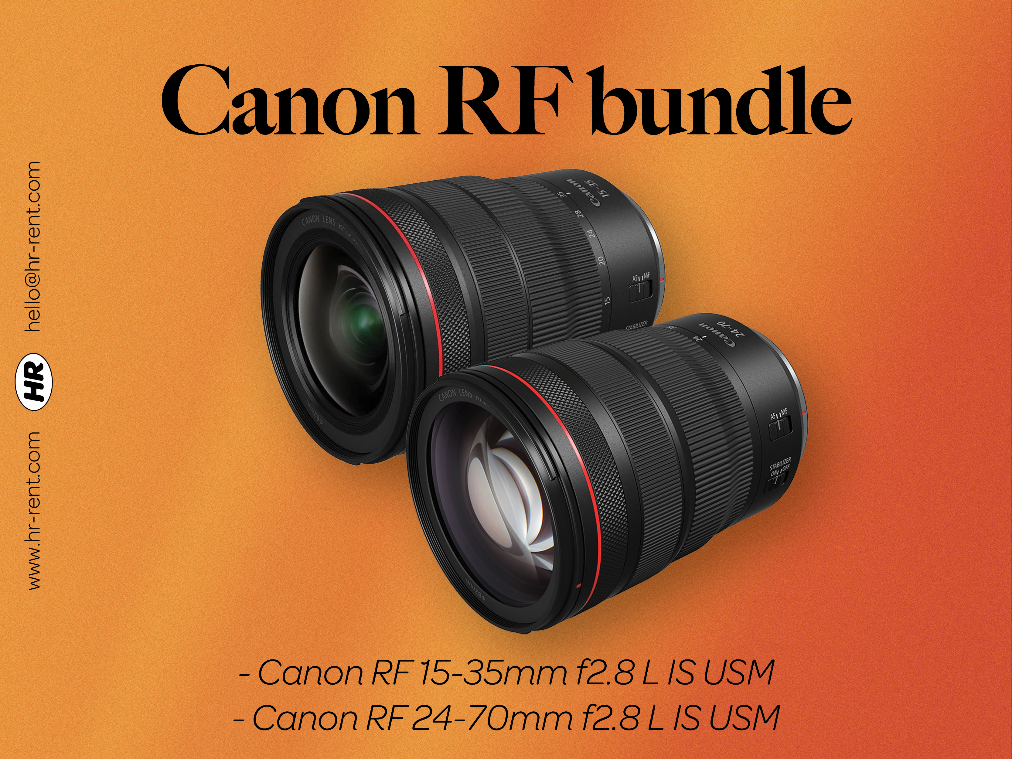 Canon  rf 15-35mm f2.8  + rf 24-70mm f2.8 lenses (canon rf 15-35 + rf 24-70)