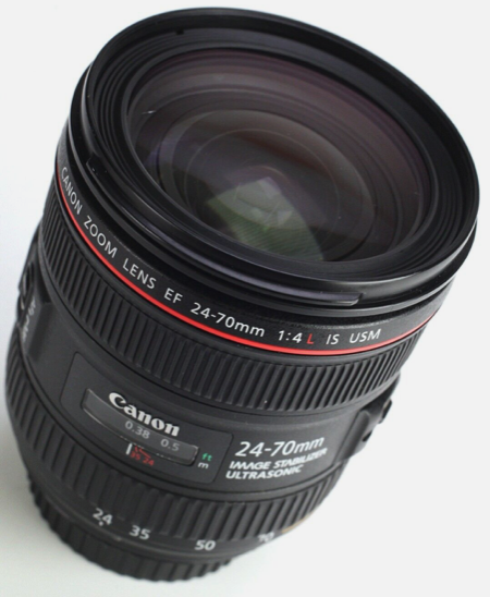 Canon ef 24-70mm f4 l is usm macro autofocus lens for eos dslr f/r caps & hood
