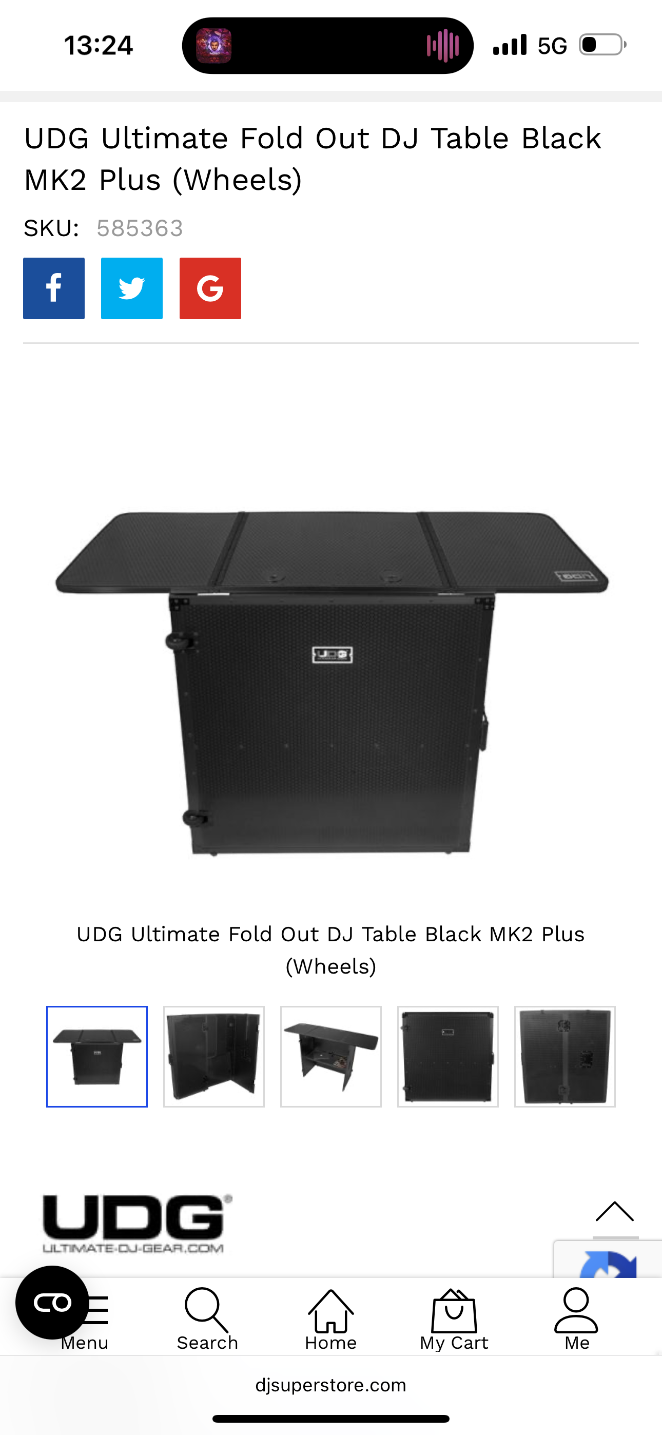 Udg ultimate fold out dj table black mk2 plus (wheels) - sturdy & portable dj table