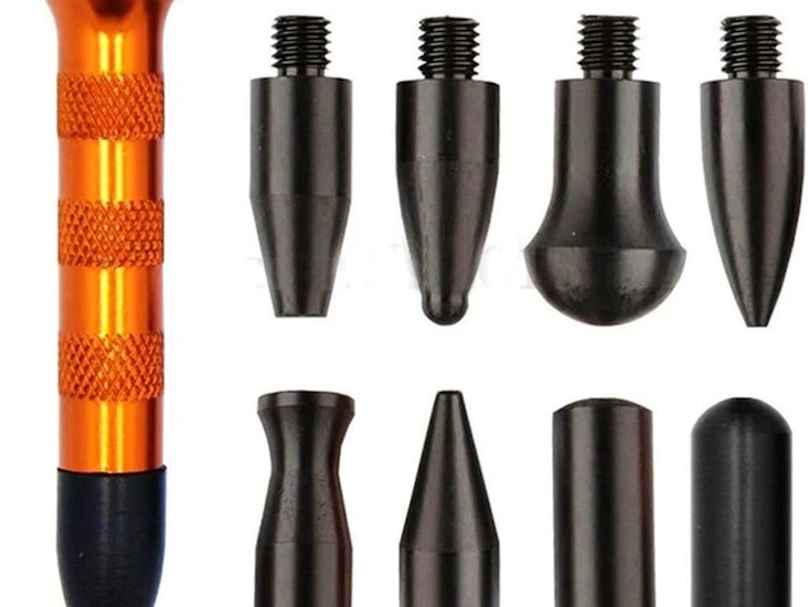 diy paintless dent repair kit metal tap down pen with 9 heads tips dent removal tools