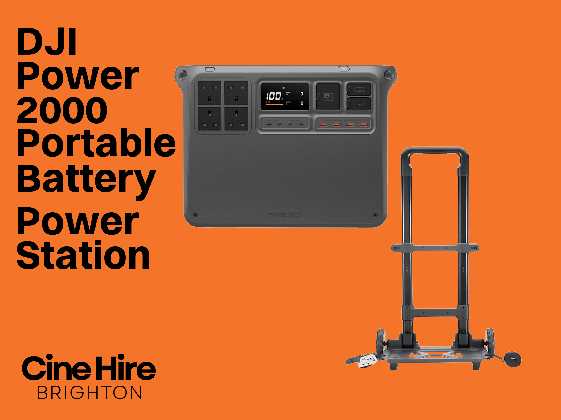 Dji power 2000 large portable power station battery bank with trolly