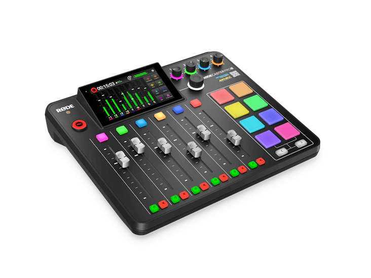 Rodecaster pro ii med to mikrofoner (podmic)