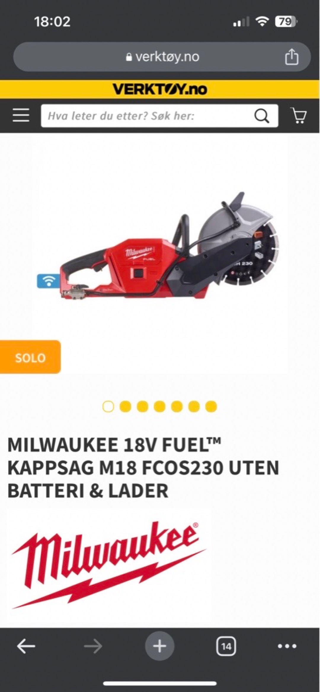 Milwaukee betongsag