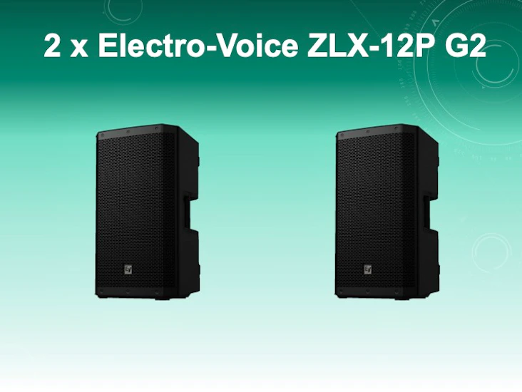 Electro-voice zlx-12p g2 active pa speakers (two units)