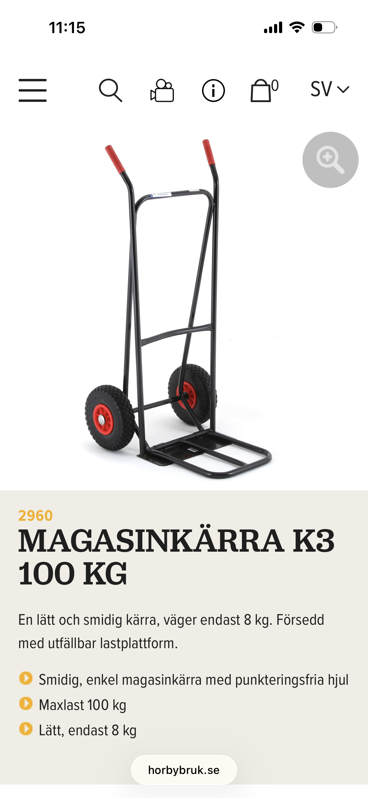 Pirra / magasinkärra / säckkärra