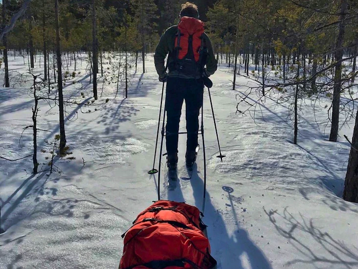 Fjellpulken x-country 144cm - ahkio - 5kpl