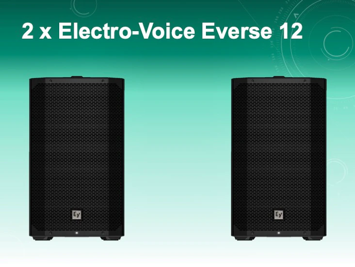 electro-voice everse 12 battery powered pa speaker (two units)