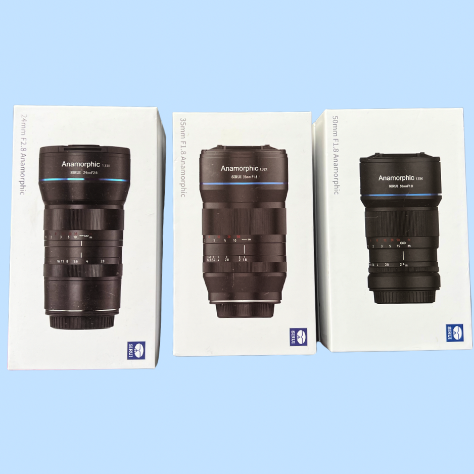 Sirui anamorphic cinema prime lens kit (sony e-mount – 24mm, 35mm, 50mm) + hard