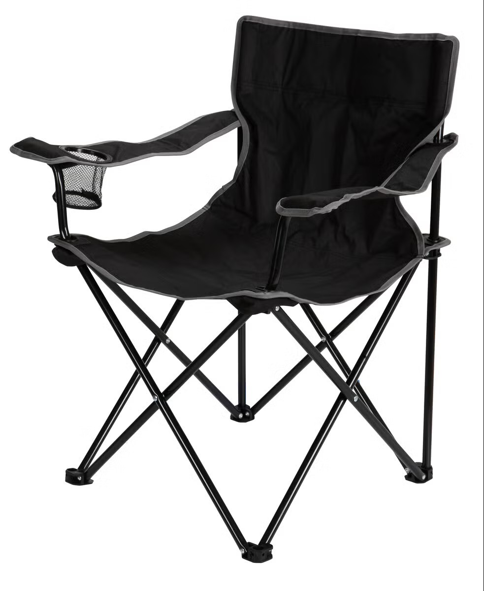 Sammenleggbar campingstol med drikkeholder
