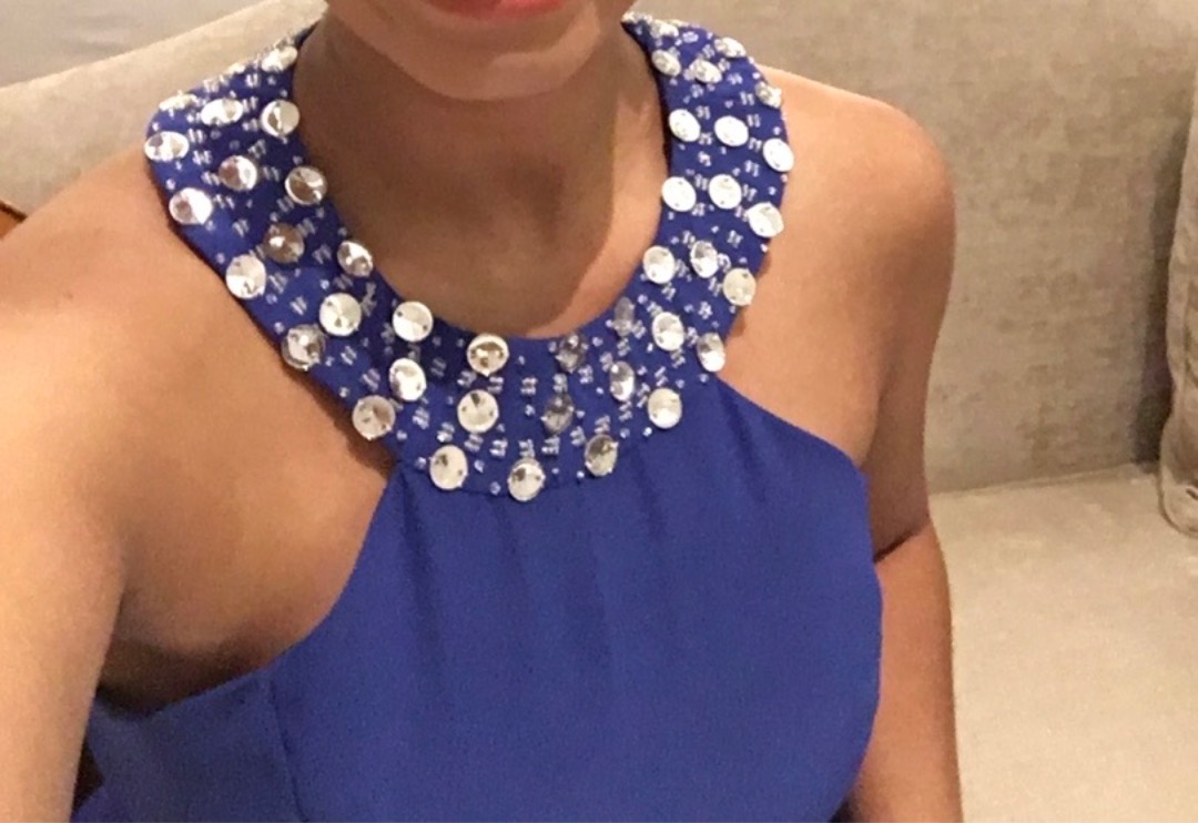 Blå festkjole | selskapskjole - str m