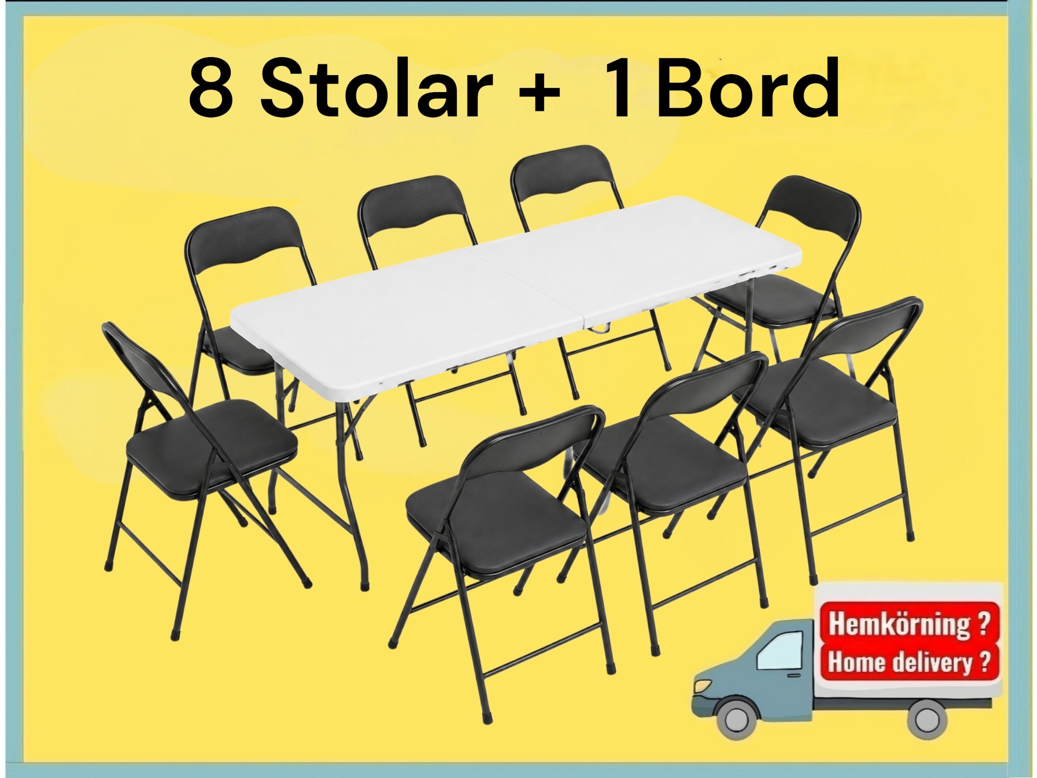 Stolar och bord 8+1 ihopfällbart paket