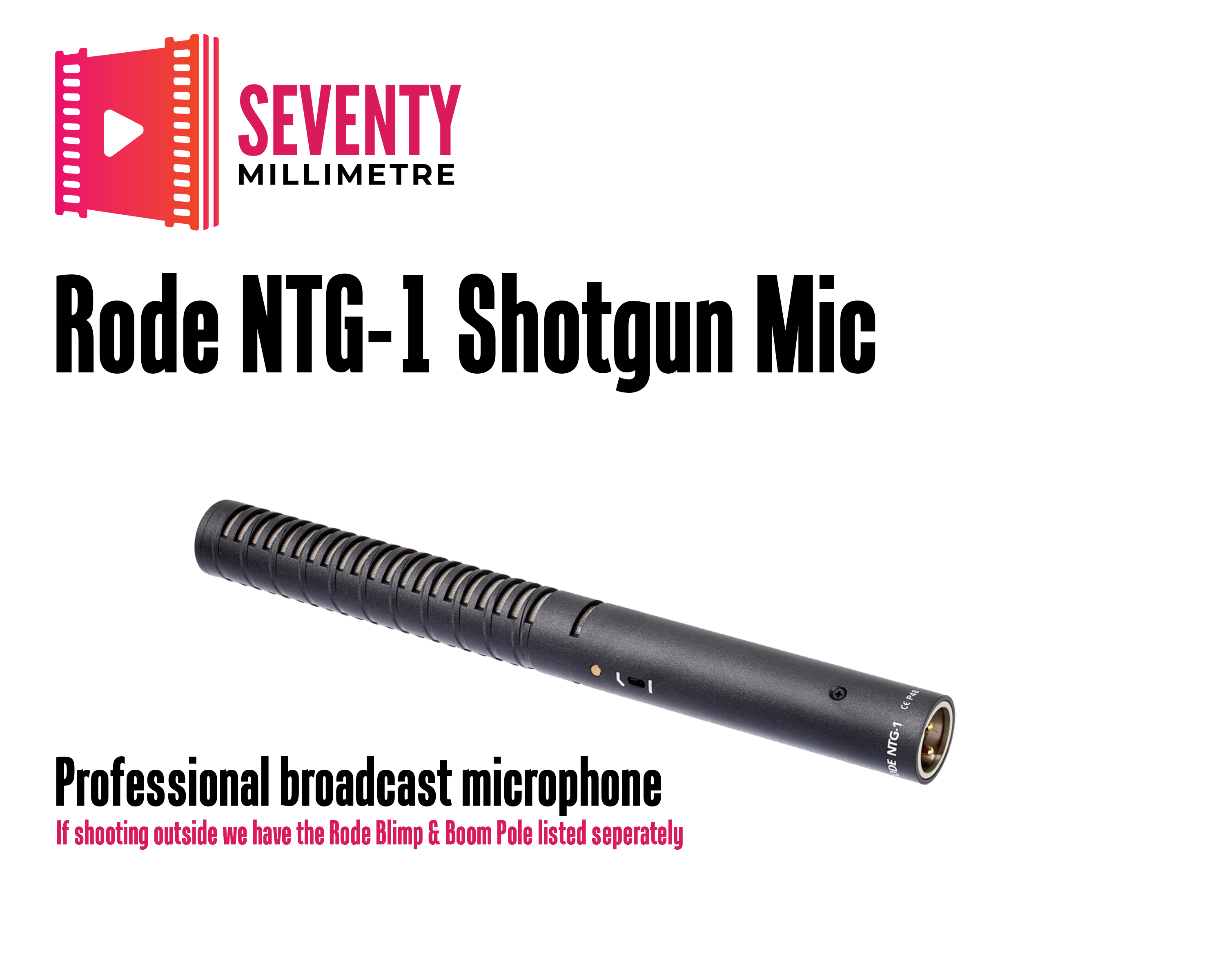 Rode ntg-1 shotgun broadcast microphone