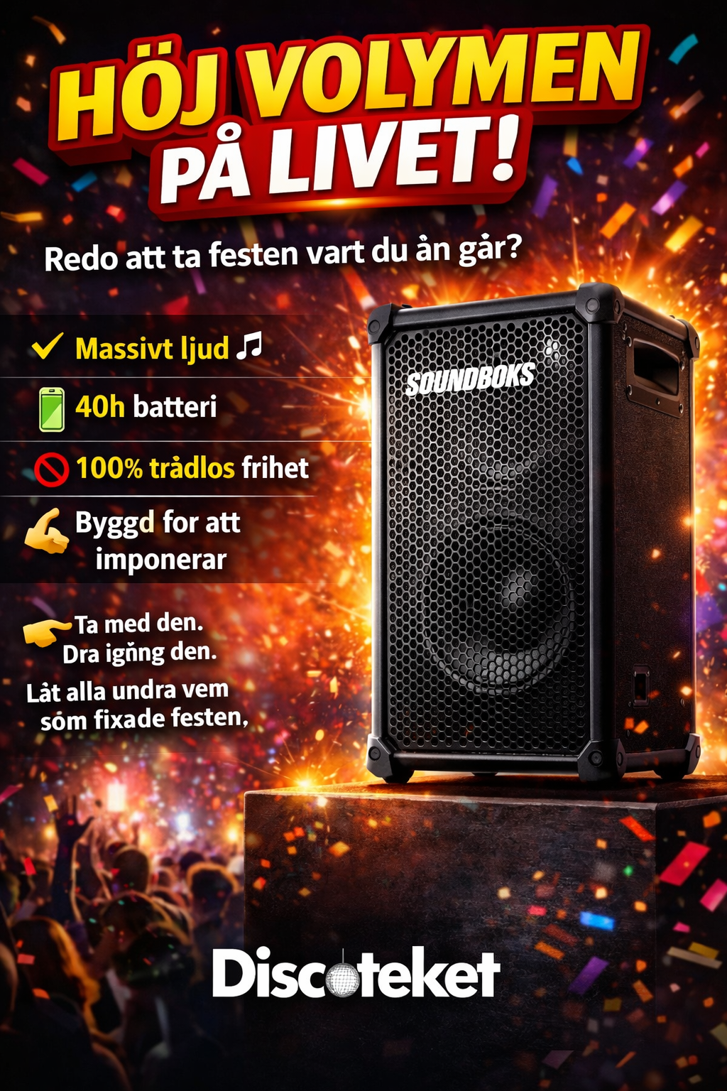 Soundboks 4 partyhögtalare i nyskick