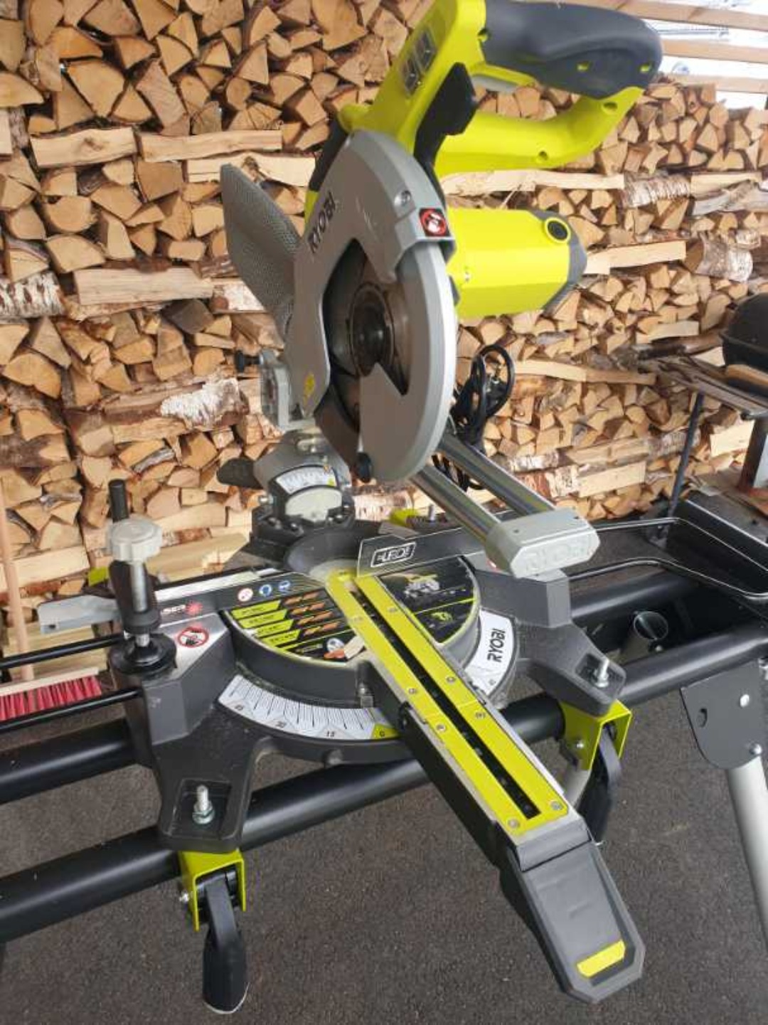 Ryobi kap & gersåg med stativ 