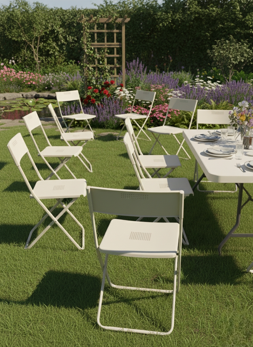 Foldable white chair