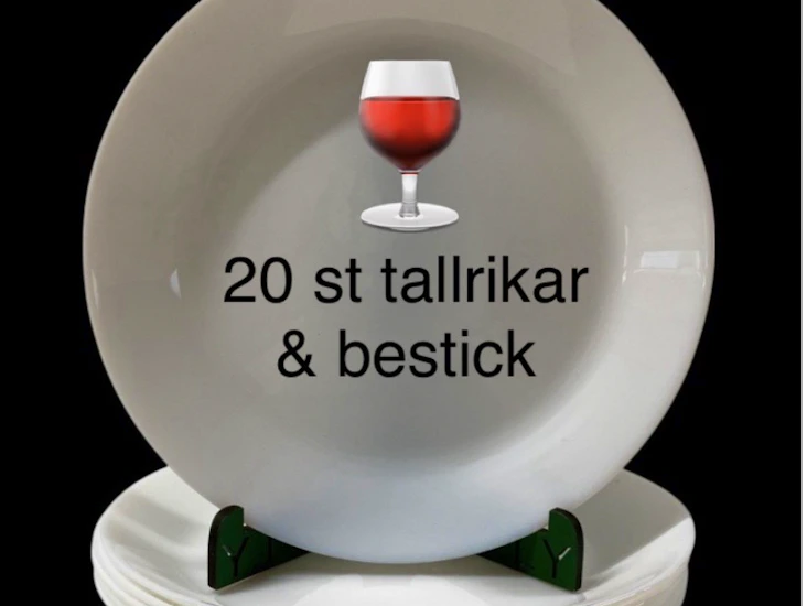 Vinglas, tallrikar & bestick/ 20-40 st