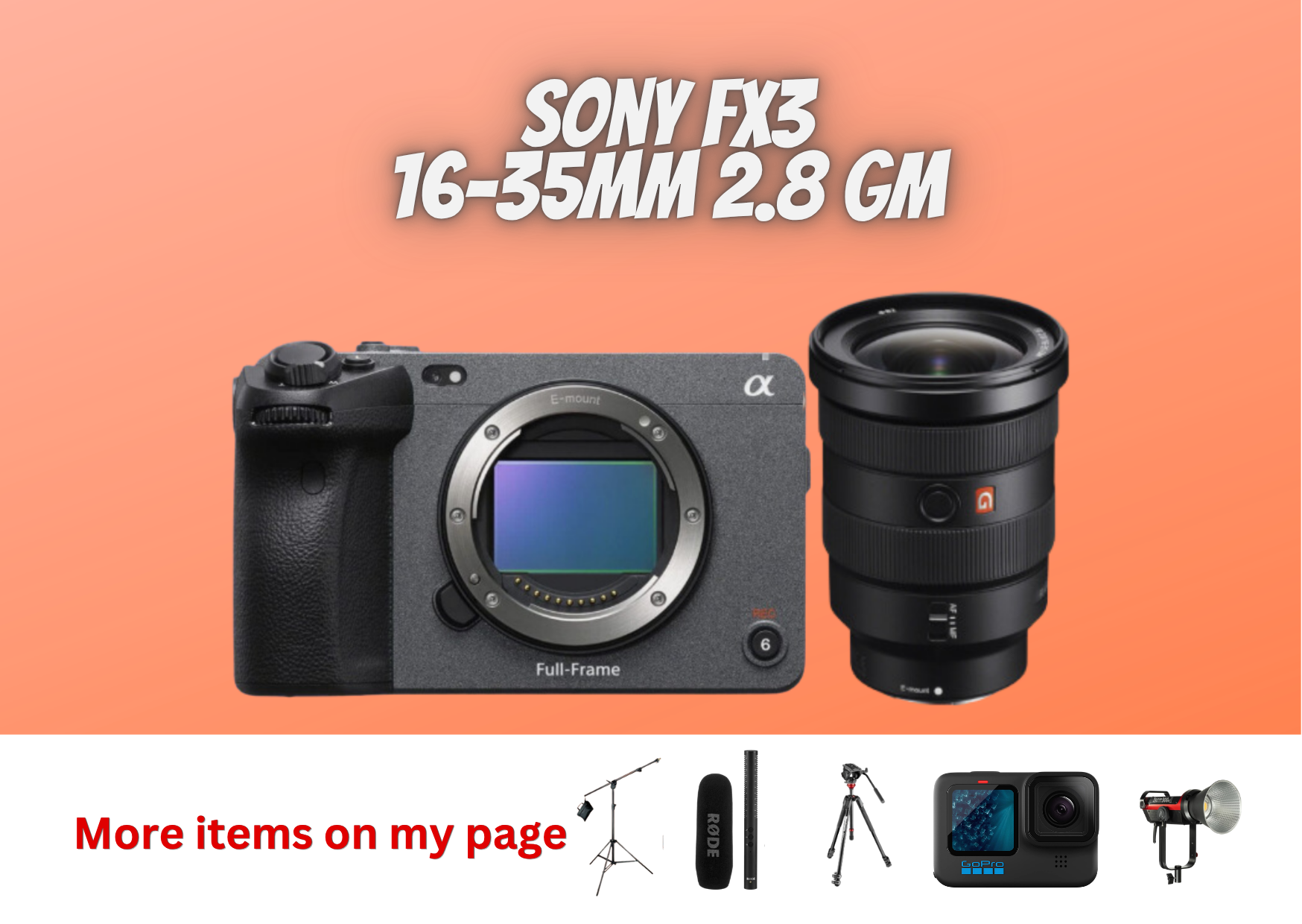 Sony fx3 cinema camera + 16-35mm 2.8 gm 16-35 mm 