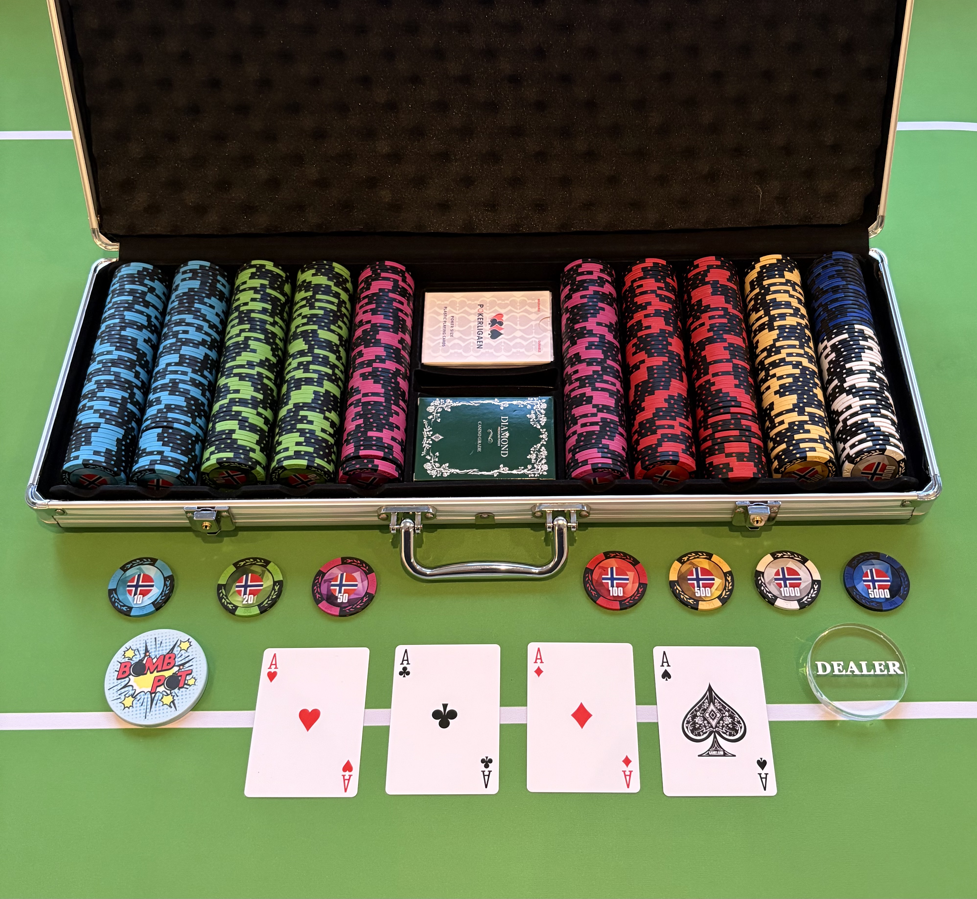 Profesjonell pokersett