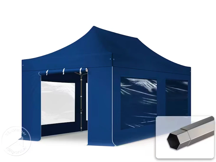 Hyr snabbtält 3×6 m – premium blå, extra robust