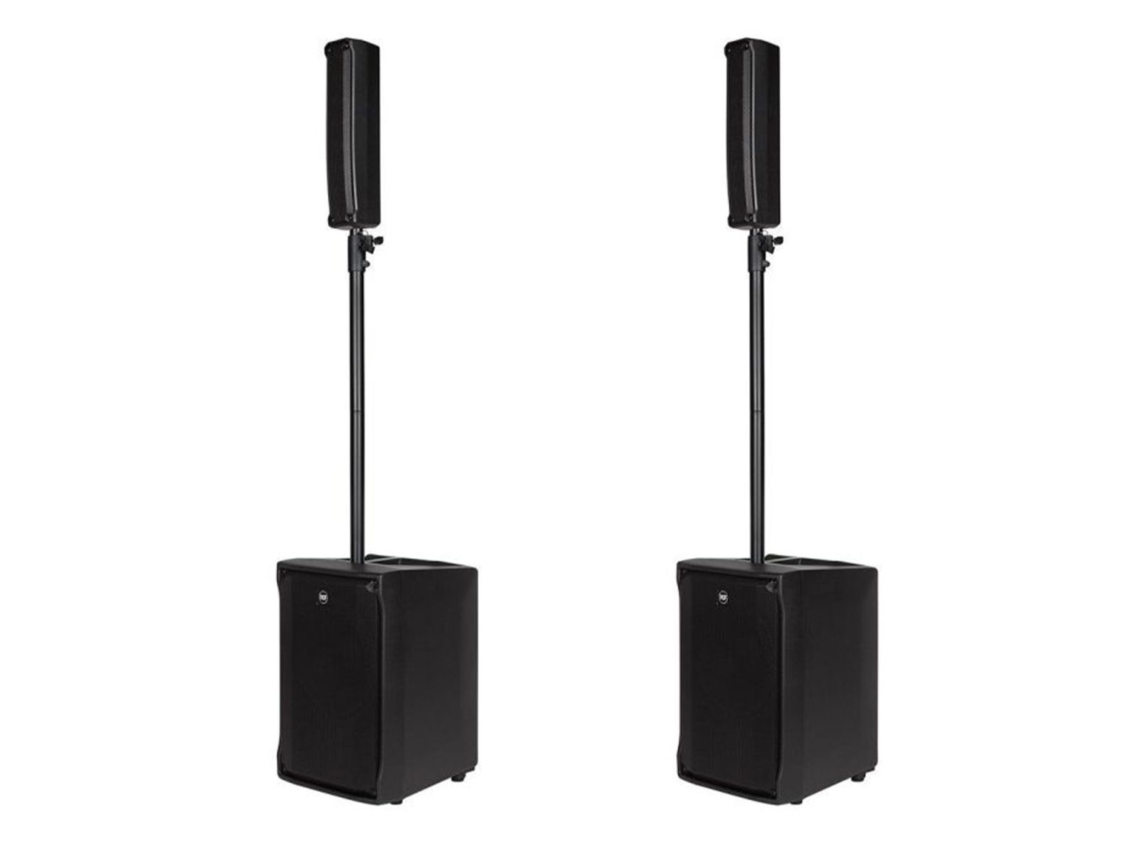 Party ready pa system! rcf jmix8 & j8 pa speaker bundle w/ aux lead & xlr cables