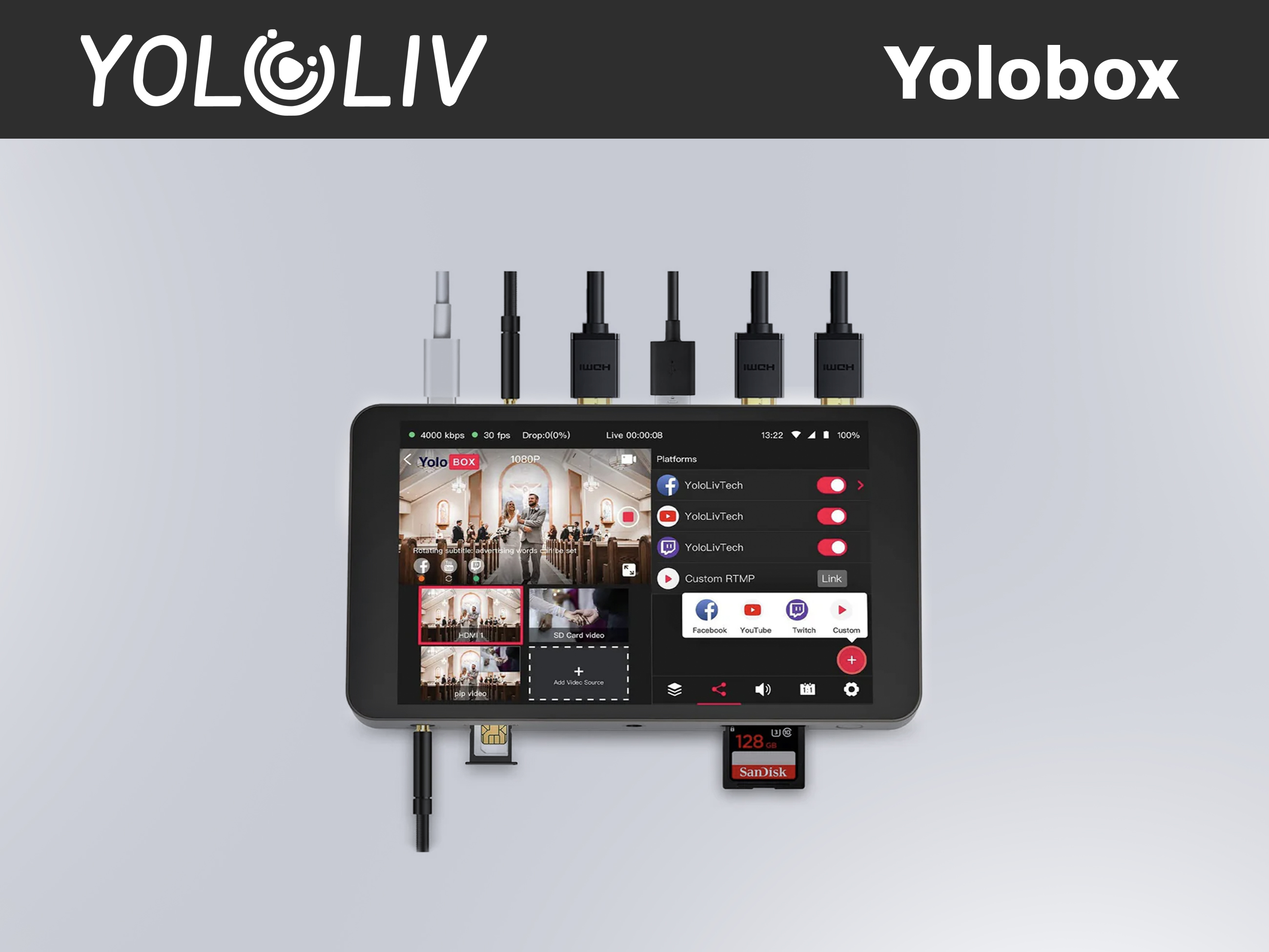 Yololiv yolobox - 2 hdmi inputs