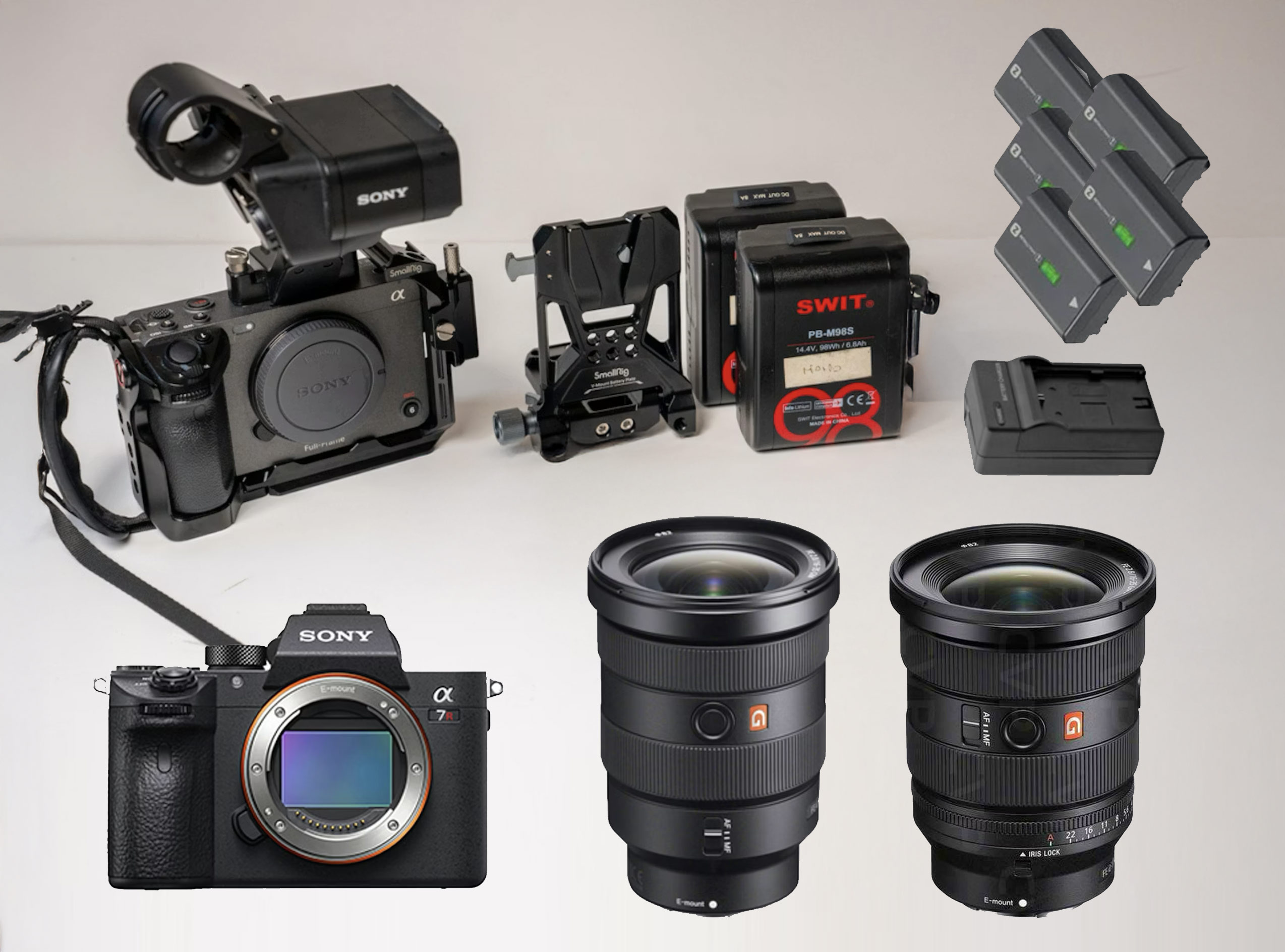 Sony bundle cameras and lenses: fx3, a7r3, 24-70, 16-35 gm m2