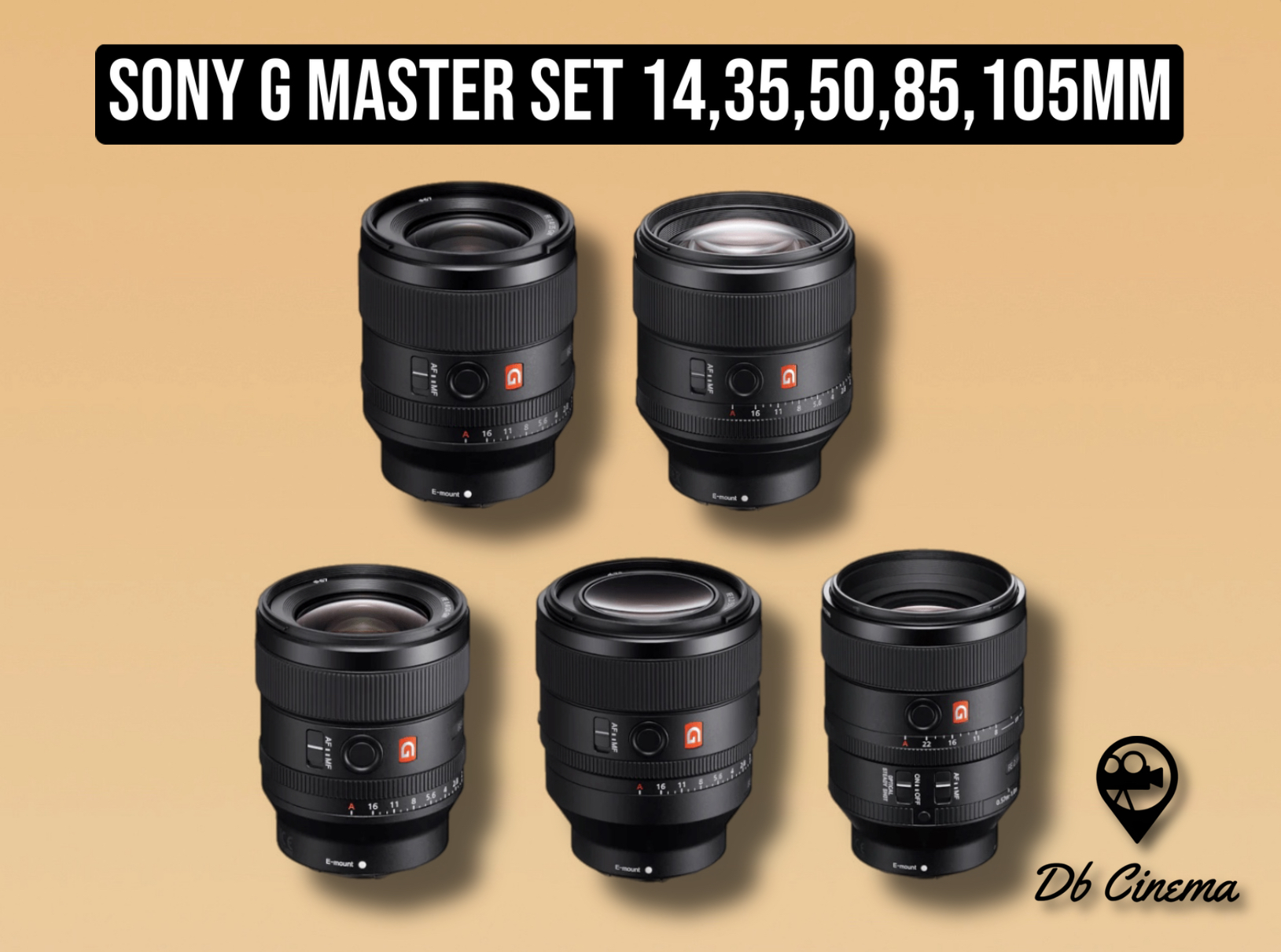 Sony g master lens set prime 14,35,50,85,105mm 