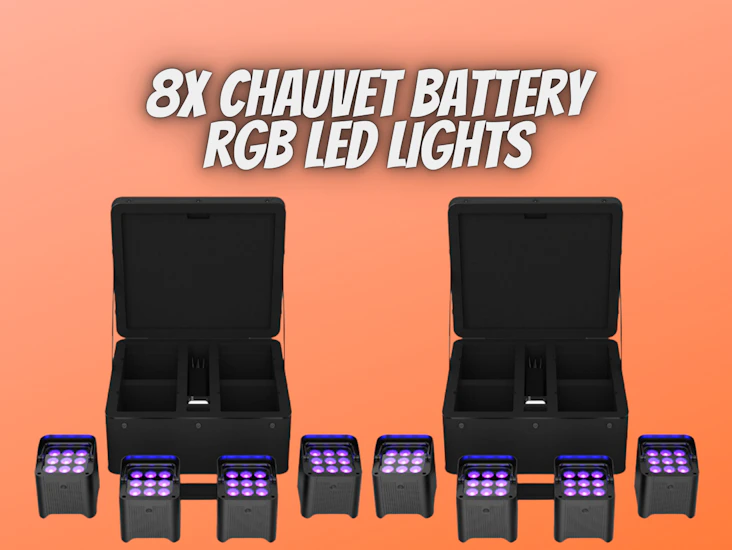 8x chauvet dj freedom par h9 ip x4 battery-powered lights uplights