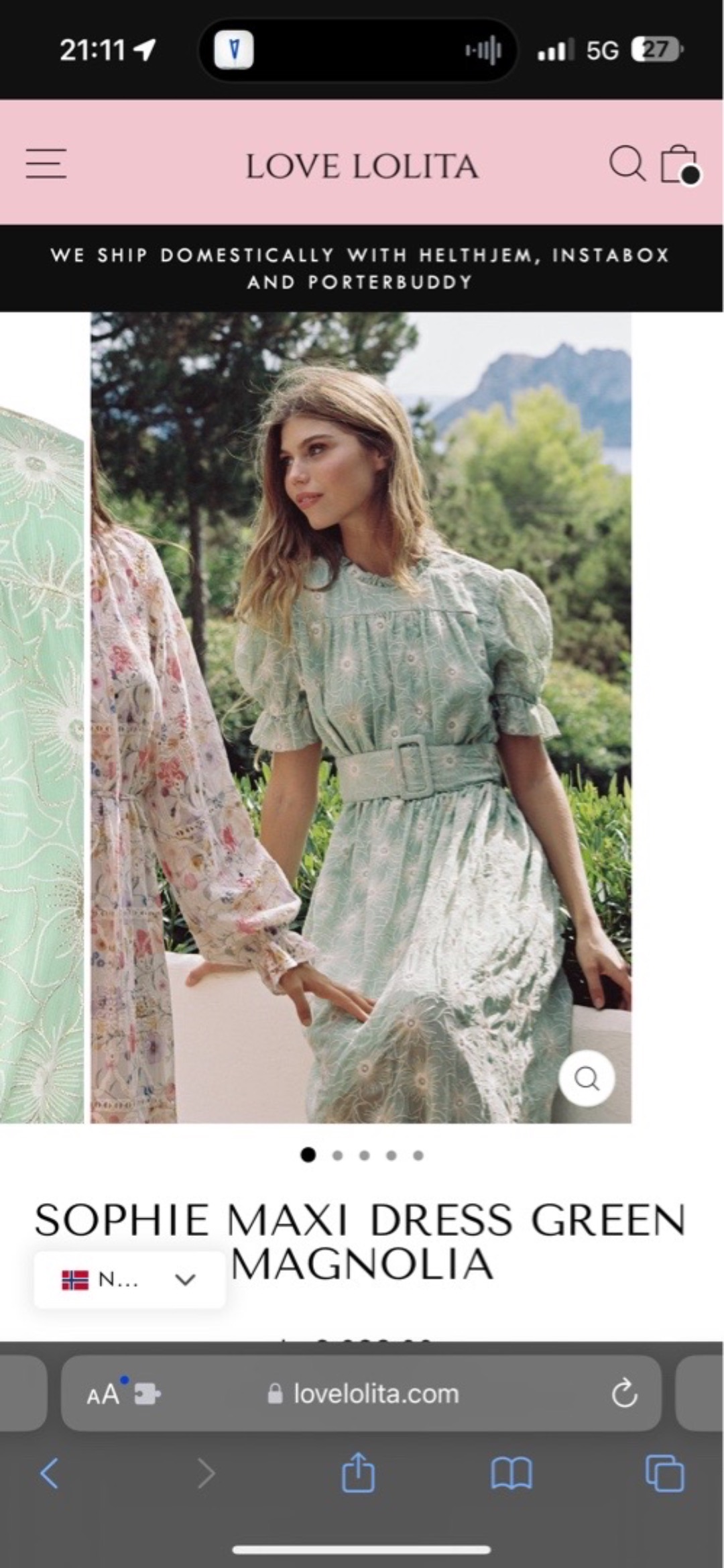 Sophie maxi dress green magnolia love lolita