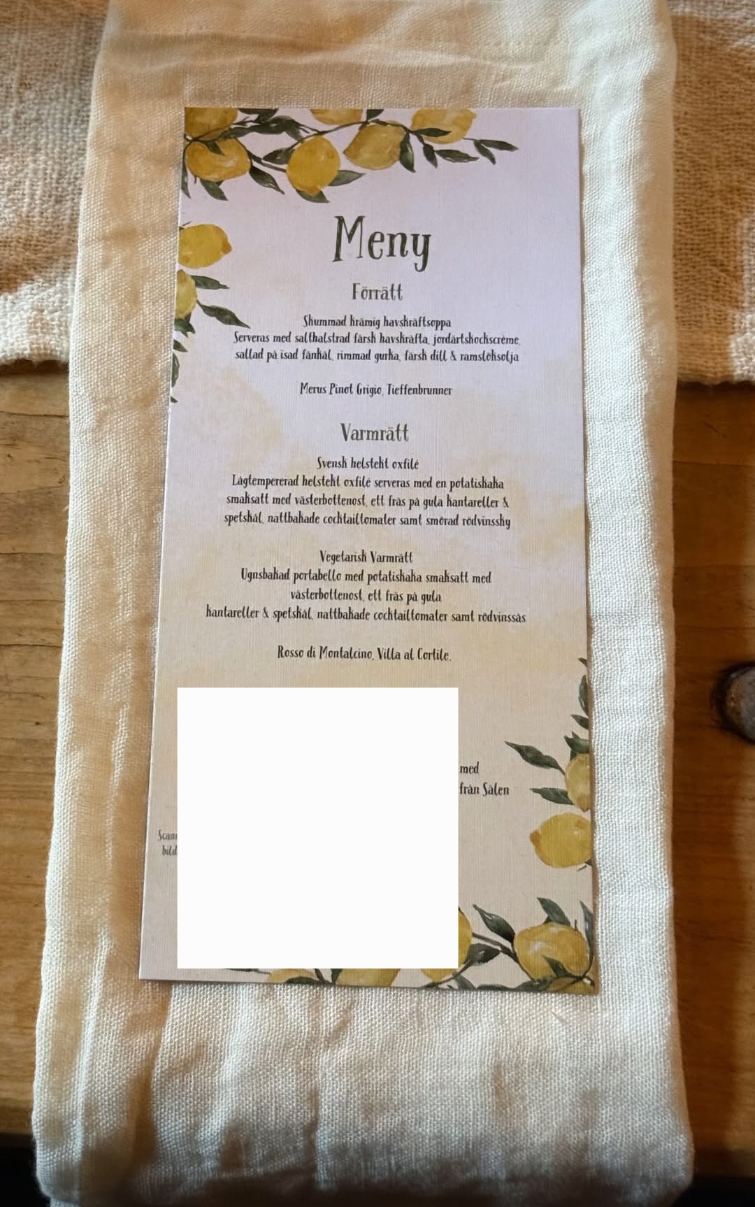 Linneservetter cremevita från jakobdals 