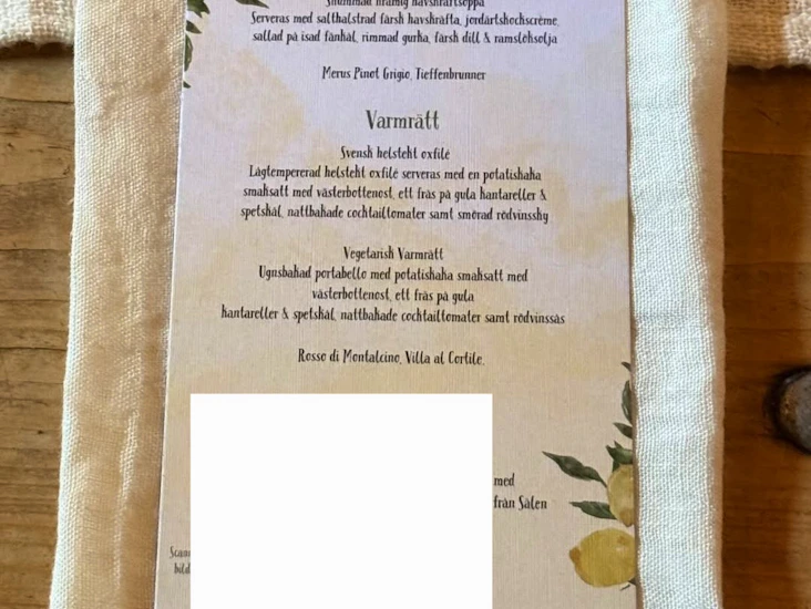 Linneservetter cremevita från jakobdals