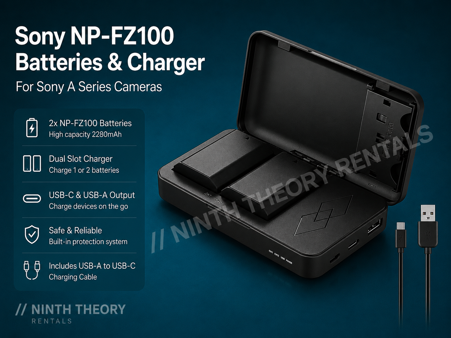 Sony a seriers - np-fz 100 2 x battery’s and charger 