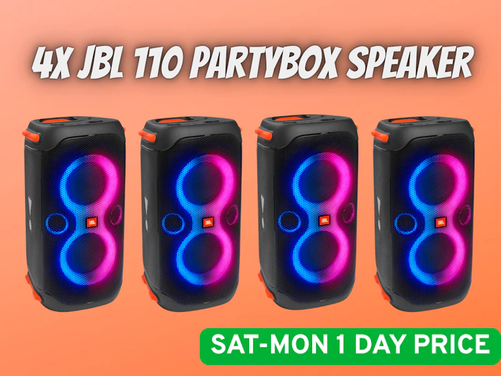 4x jbl partybox 110 bluetooth battery portable speakers party audio wireless
