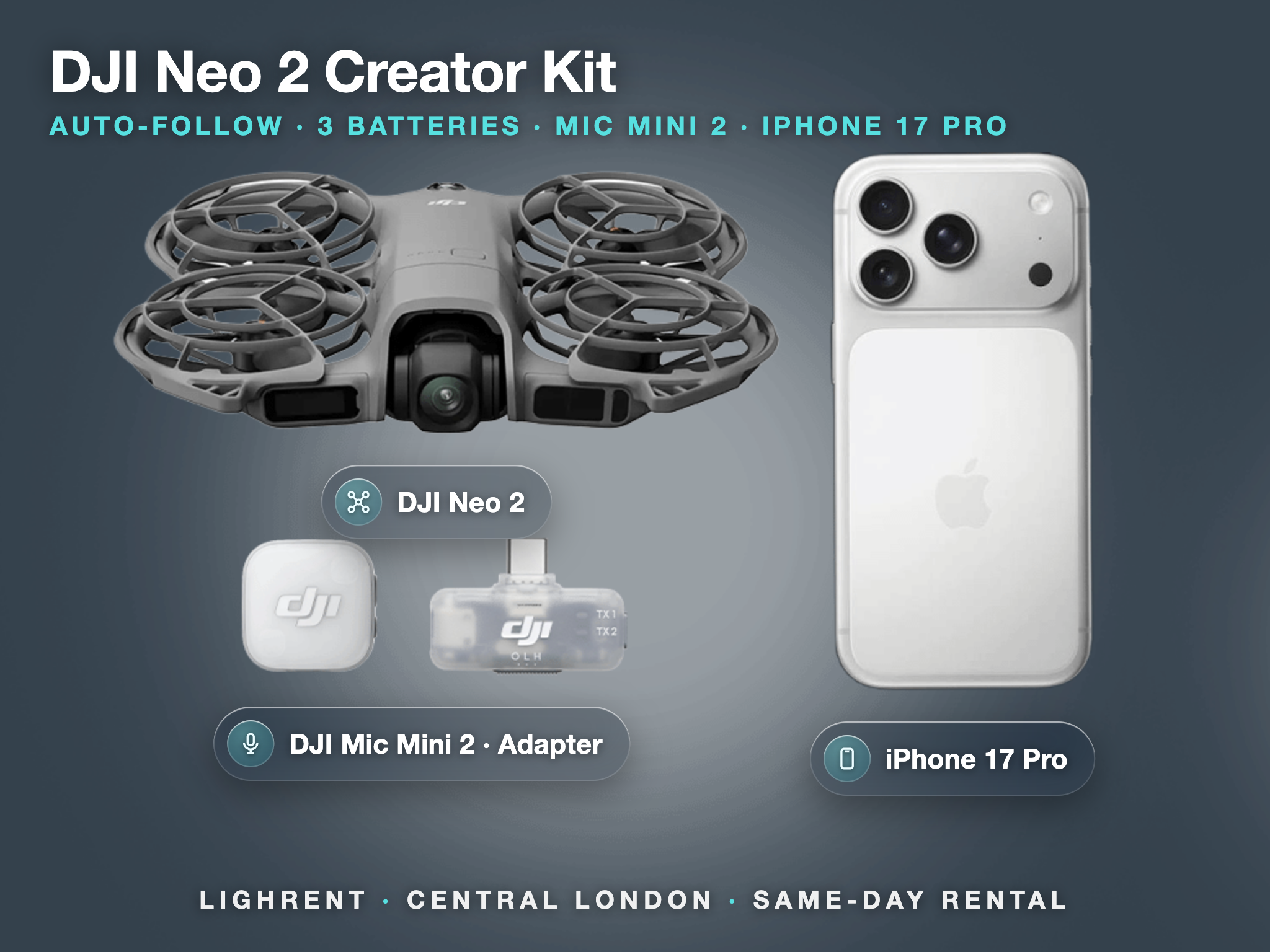 Dji neo 2 with iphone 17 pro and dji mic mini 2, the ultimate ai content creation kit.