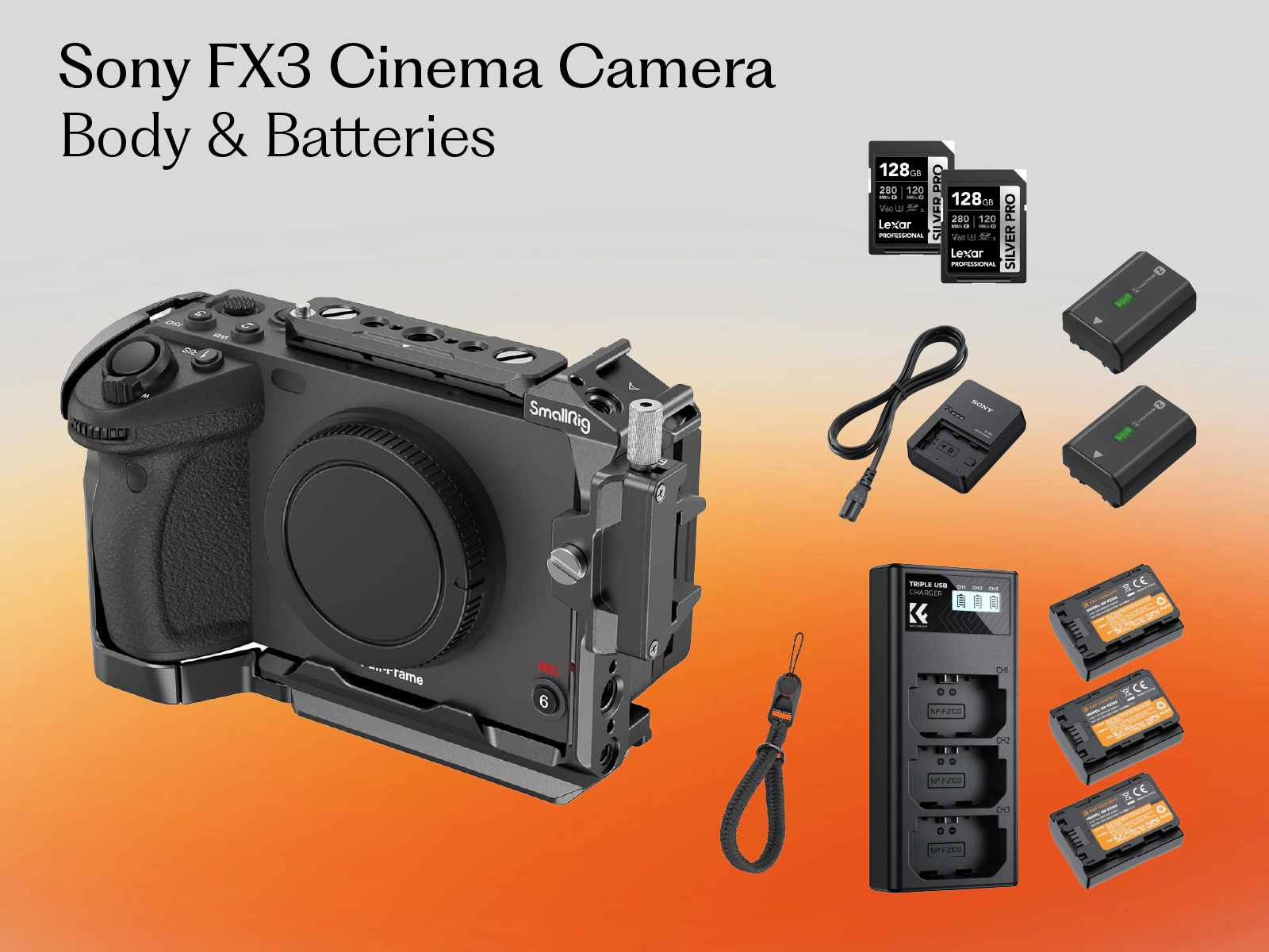 Sony fx3 cinema camera – body & batteries only