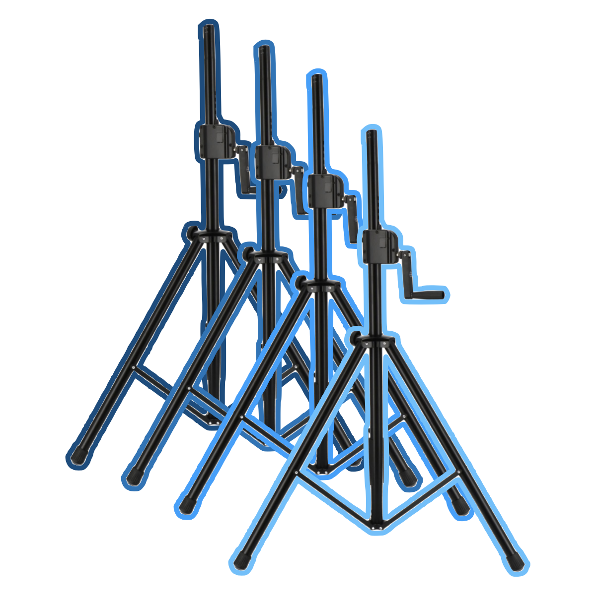 4x heavy duty speaker stand with crank