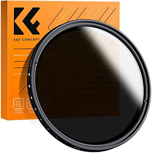 58mm variable nd filter, nd2-400, nano-b series, k&f concept