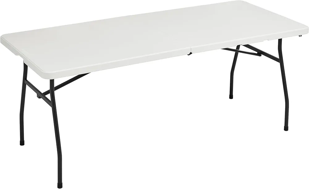 6 ft, indoor & outdoor, fold-in-half design with carrying handle, white
portable