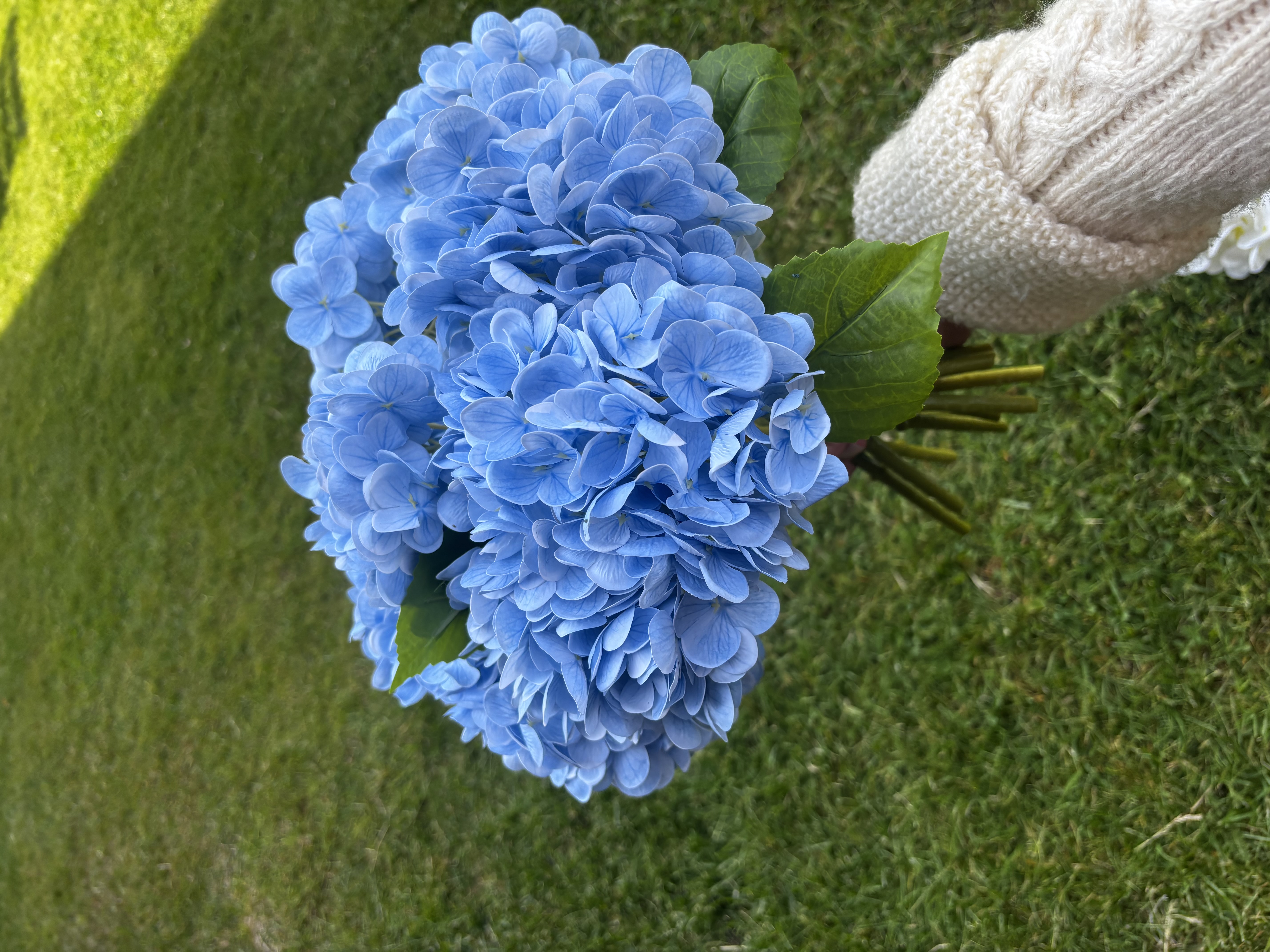 30 st konstblommor hortensia ljusblå plastblommor
