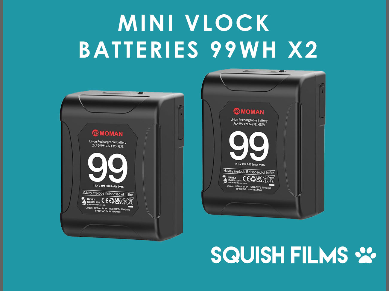 Mini vlock 99wh batteries x2