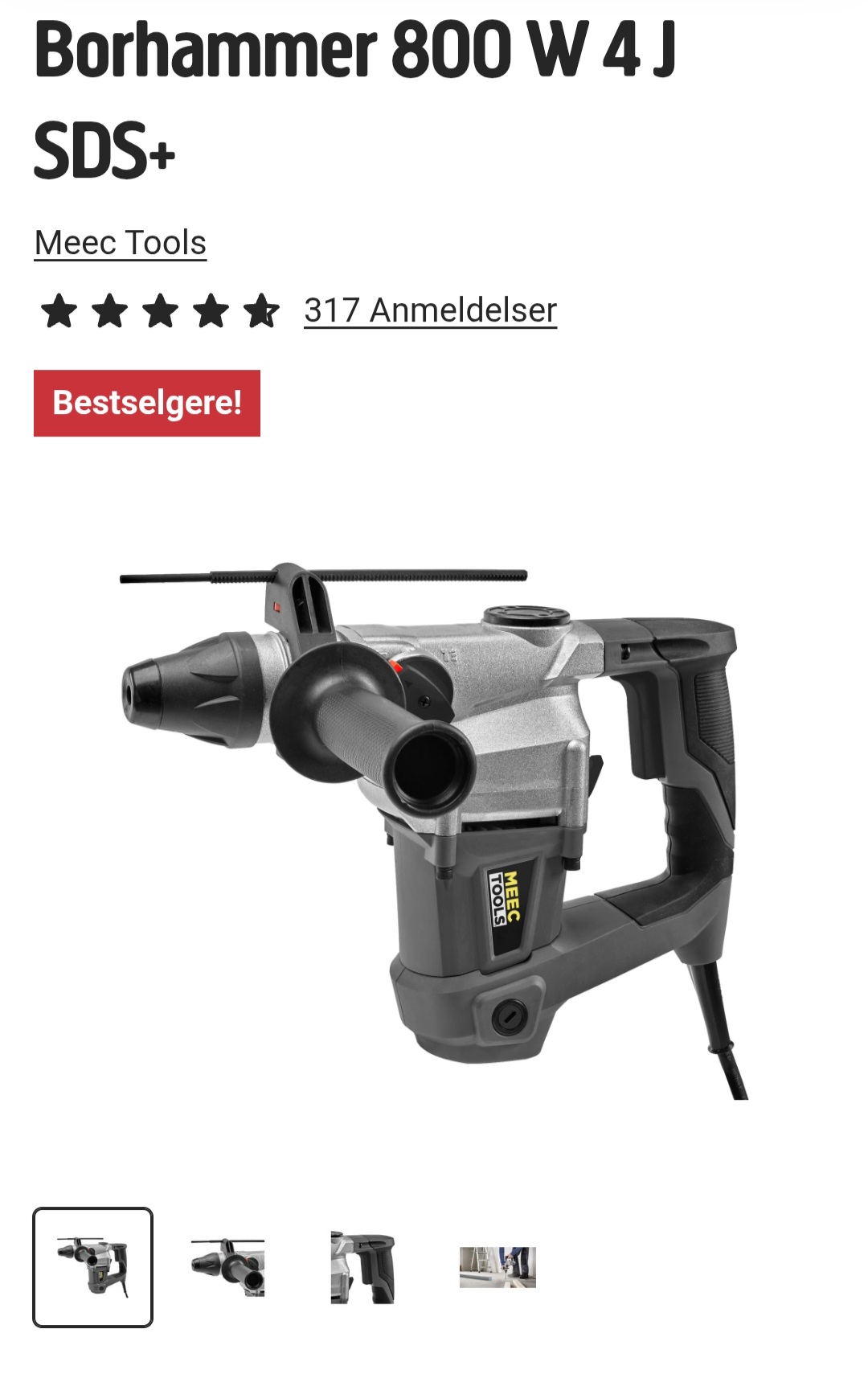 Borhammer 800 w 4 j sds+