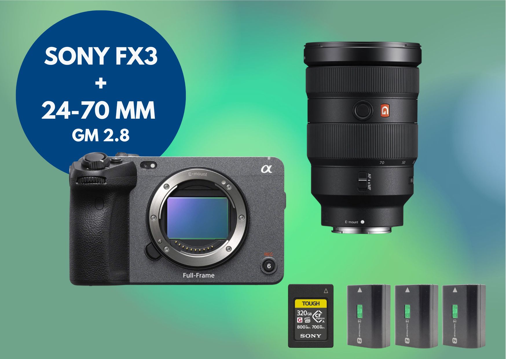 Sony fx3 + sony 24 - 70mm gm ; sony lens 24 70 mm