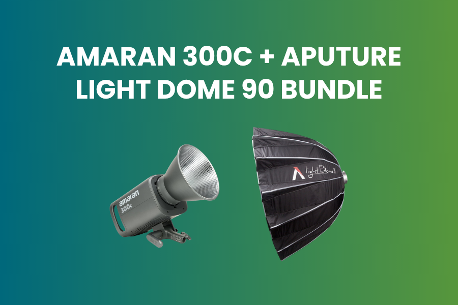 Amaran 300c rgbww led cob light + aputure light dome 90 bundle