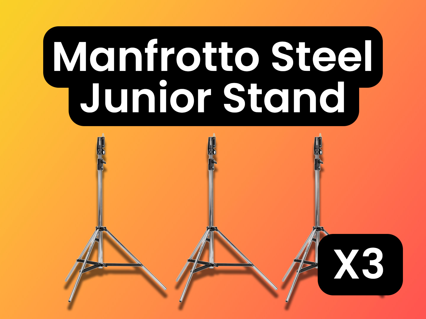 3 x  manfrotto steel junior stand