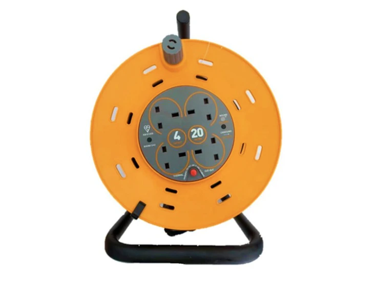 Cable reel extension 20m 4 sockets