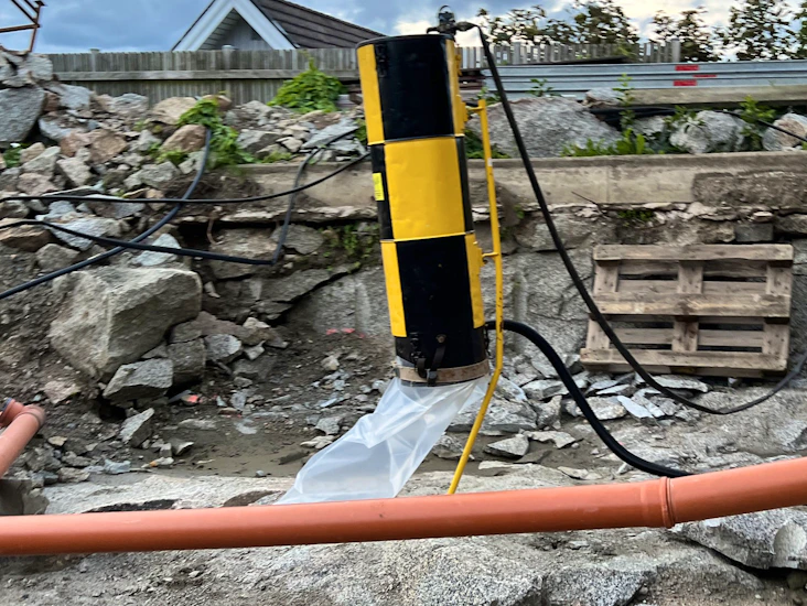 Dammsugare dammavskiljare bergborrning