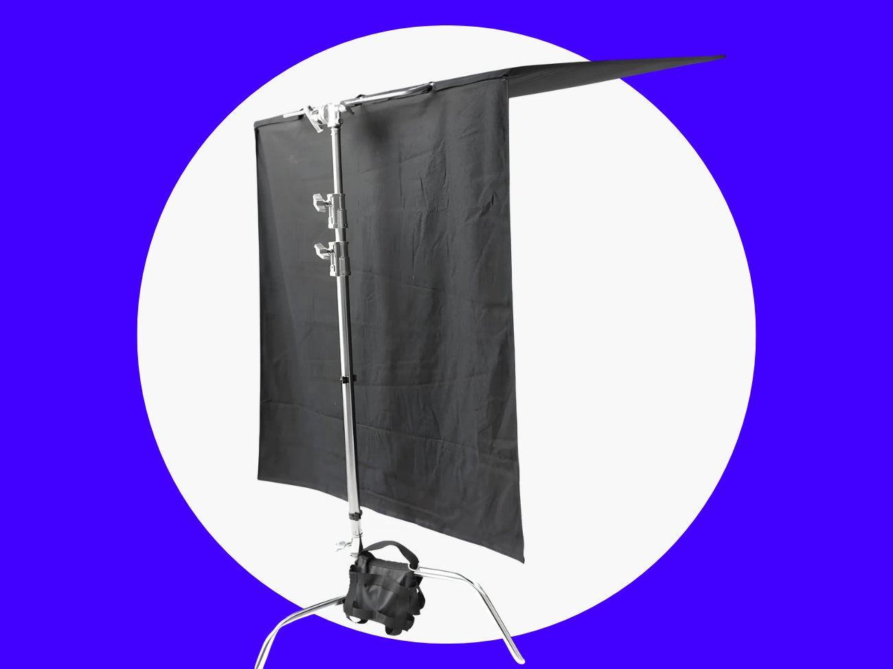 Foldable black floppy flag panel - 120x120cm